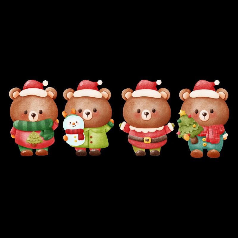 Quatuor d’ours de Noël festif