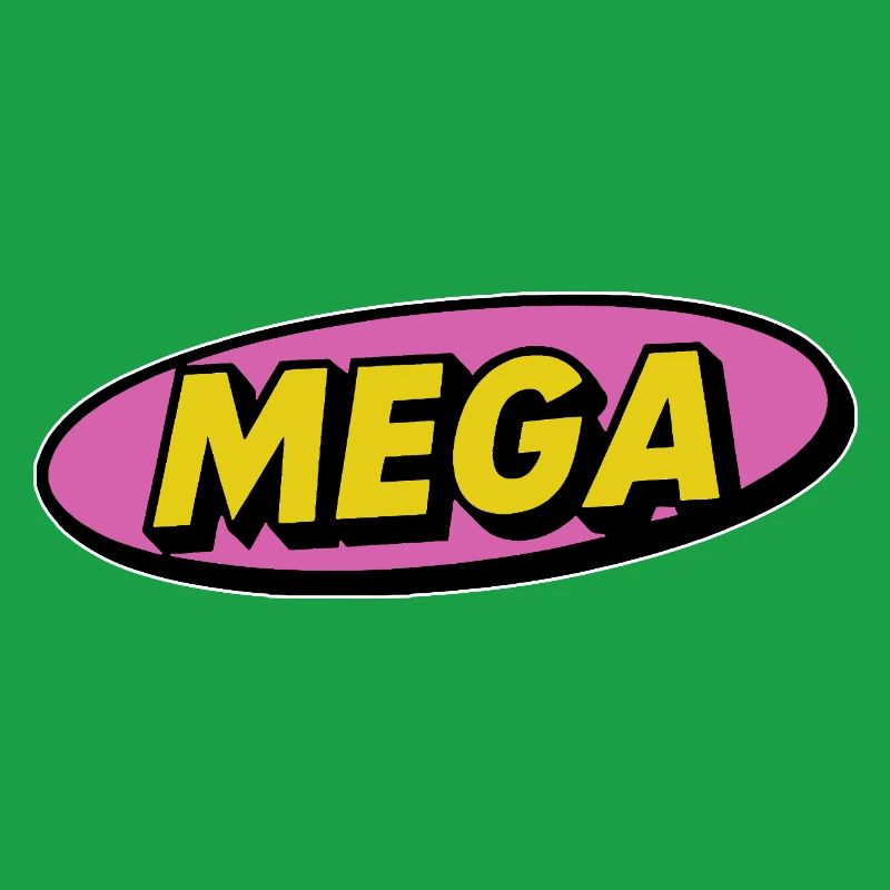 Mega comic retro lettering word