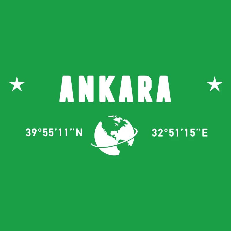 Ankara Turkey Coordinates Planet Earth White
