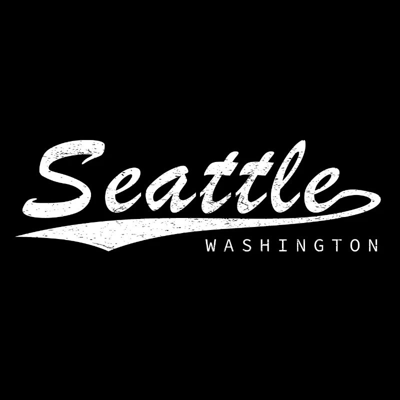 Style de lettrage Seattle avec ligne de ville