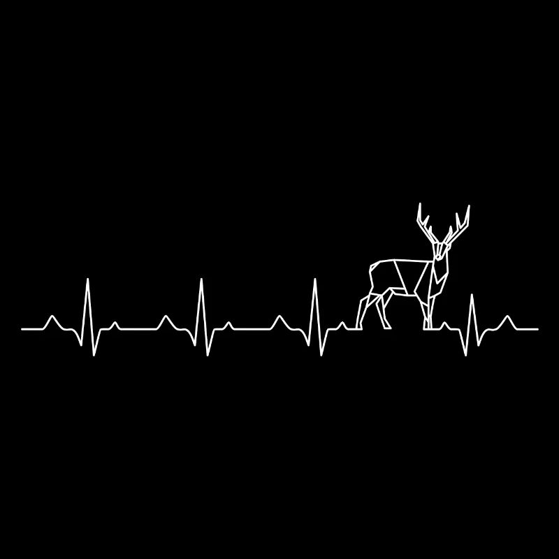 Heartbeat Deer Line Art