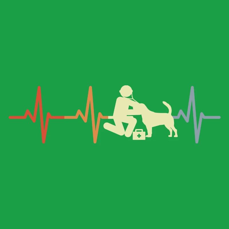 Veterinarian Stick Figures ECG