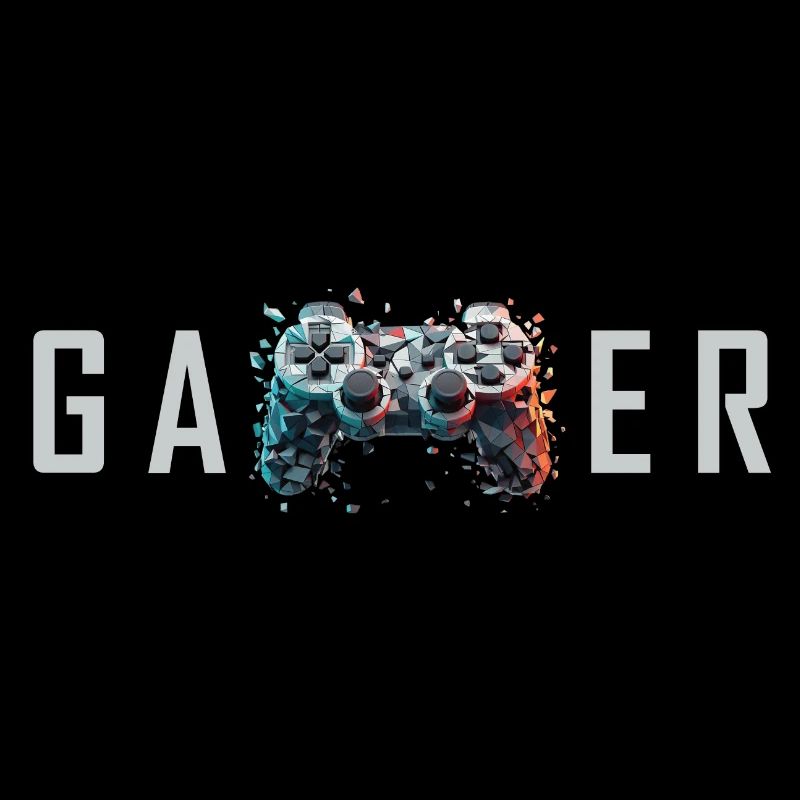Gamer Typografie Controller Gaming Nerd Geschenk