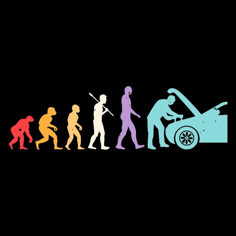 Évolution Mécanicien Humour Mécano Garage