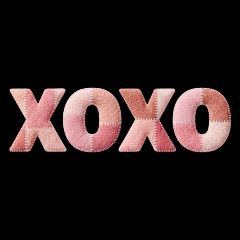 XOXO Patchwork Spruch Kuss Umarmung