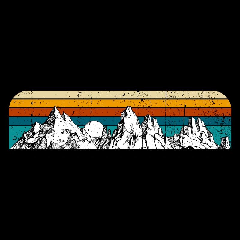 Retro Mountain Sunset