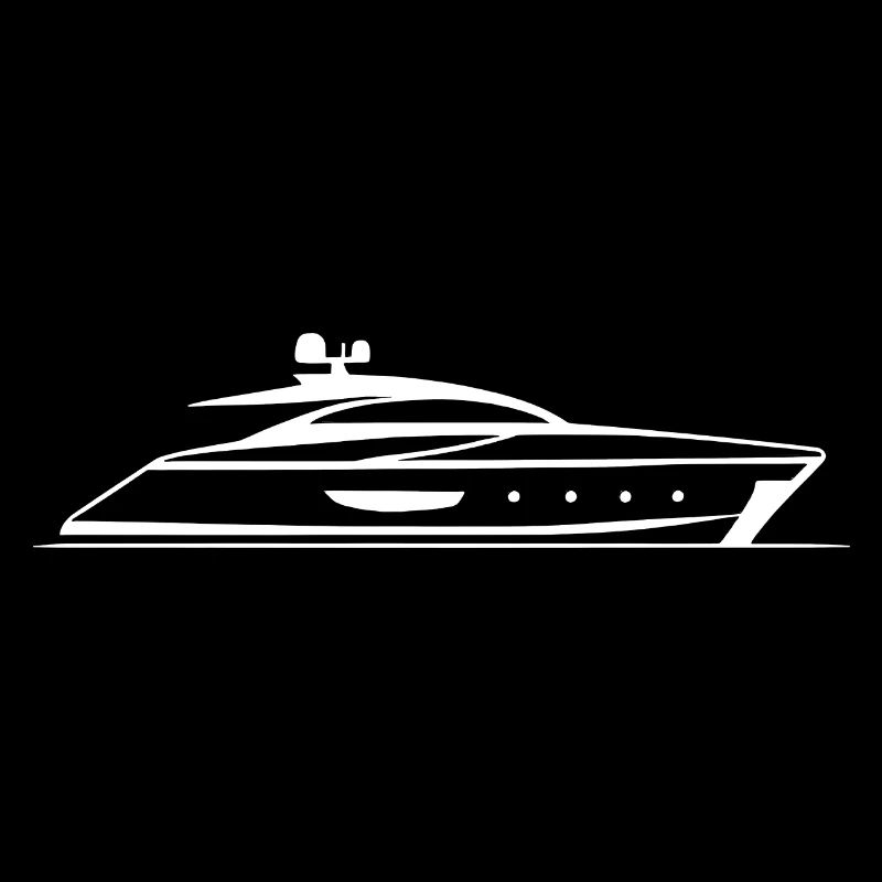 Motorboot Yacht Silhouette Minimal Design