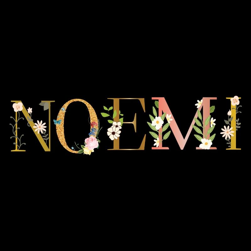 Le nom NOEMI décoré de fleurs