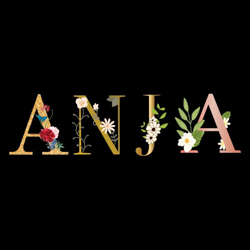 ANJA Nom décoré de fleurs