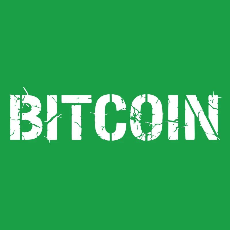 Bitcoin Text Lettering Grunge Vector