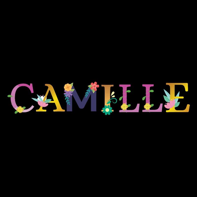 Nom CAMILLE Orné de Fleurs