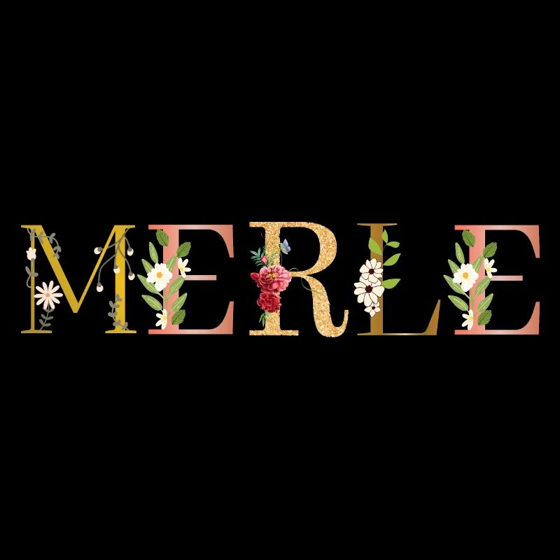 MERLE name adorned with flowers