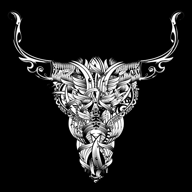 Tête de taureau - Blanc -