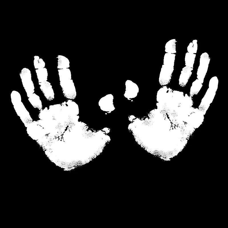 2 white hands color ghost bobbs breast me too