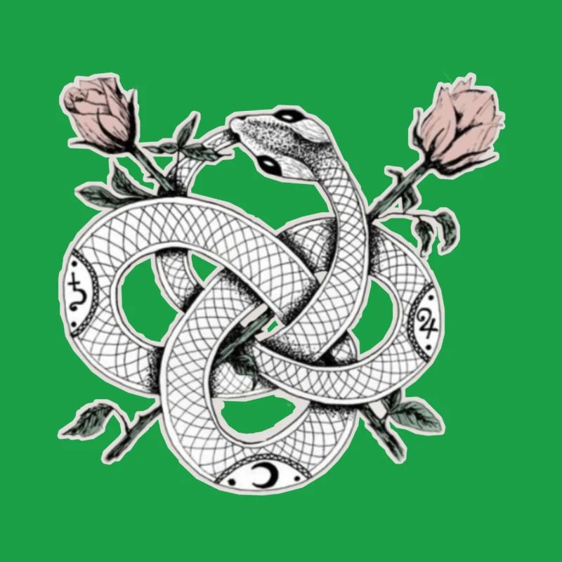 Schlangen-Design mit Rosen