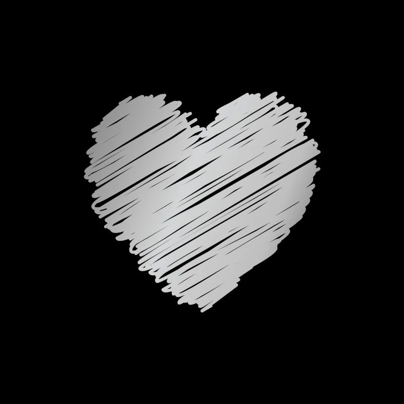 Silver Doodle Heart – Romantic Minimal Style