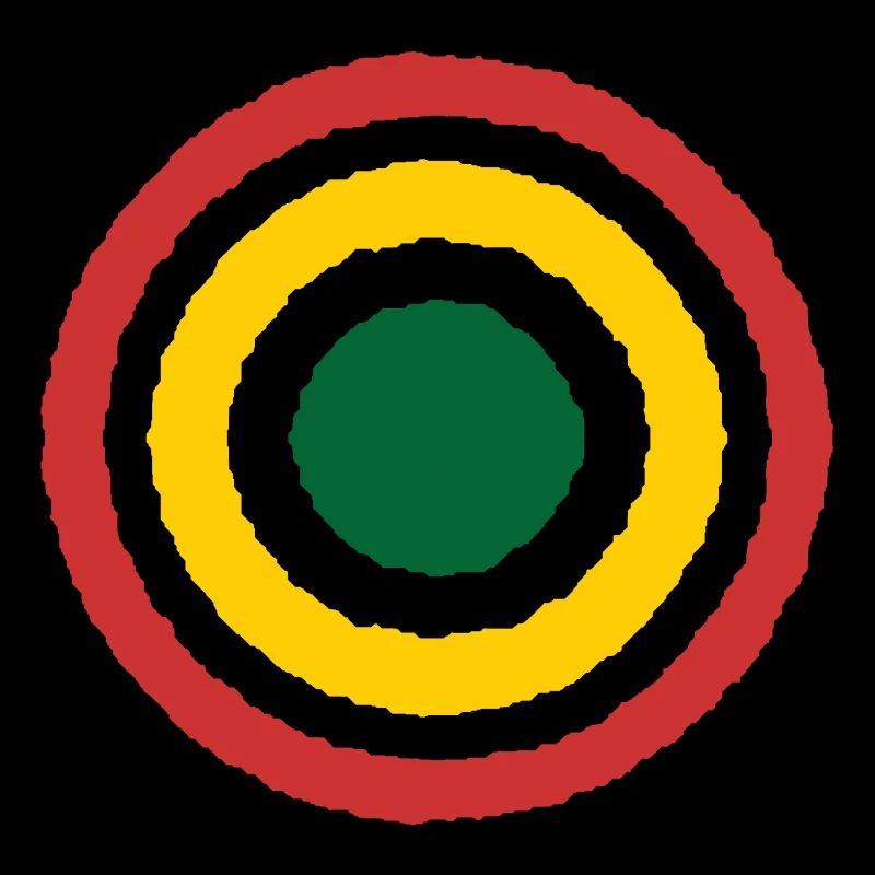 Abstract Concentric Reggae Circle Design