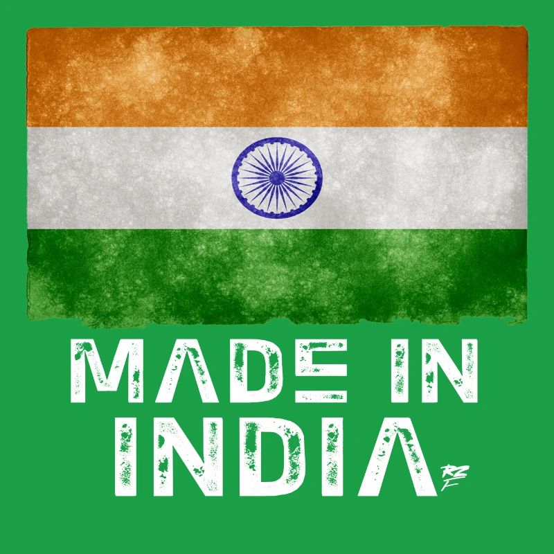 Made in India Flag Stencil Tee