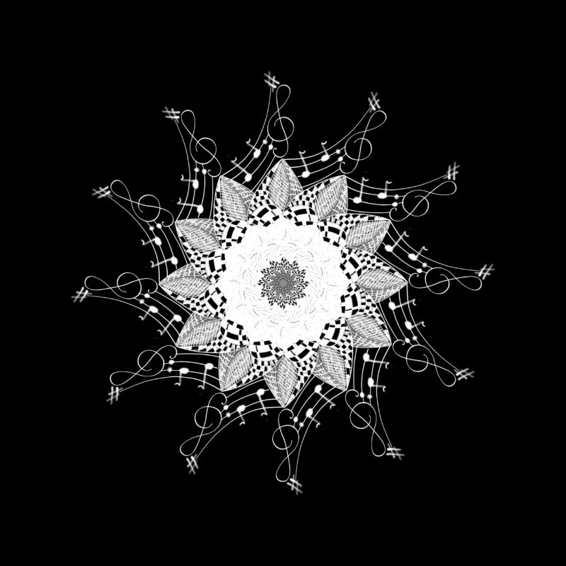 Musikalisches Mandala Schneeflockenmuster