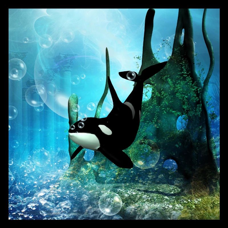 Wonderful orca in the deep ocean