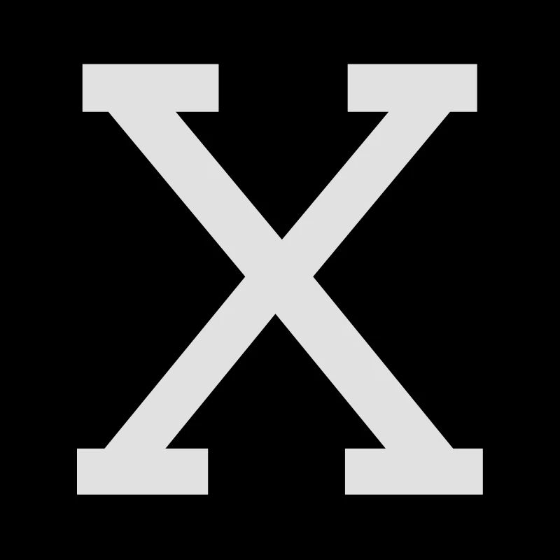 Letter X two-color