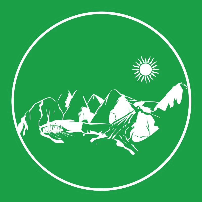 Paysage de la montagne Circle Stamp Clair de lune