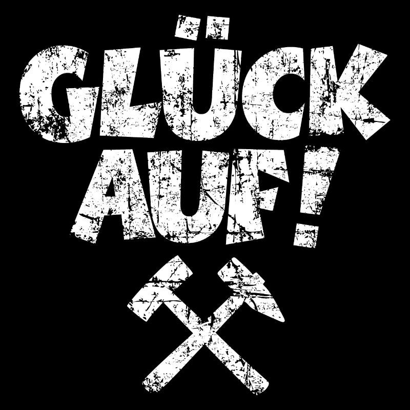 Glück Auf mit Schlägel und Eisen (Vintage/Weiß)