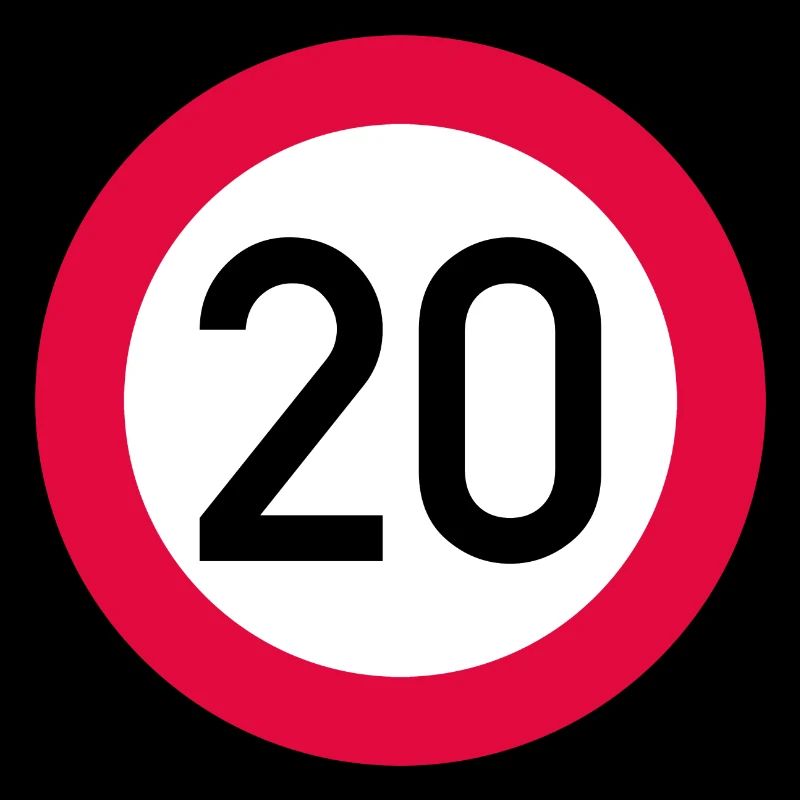20 ans Attention ! Panneau de signalisation 20 km/h