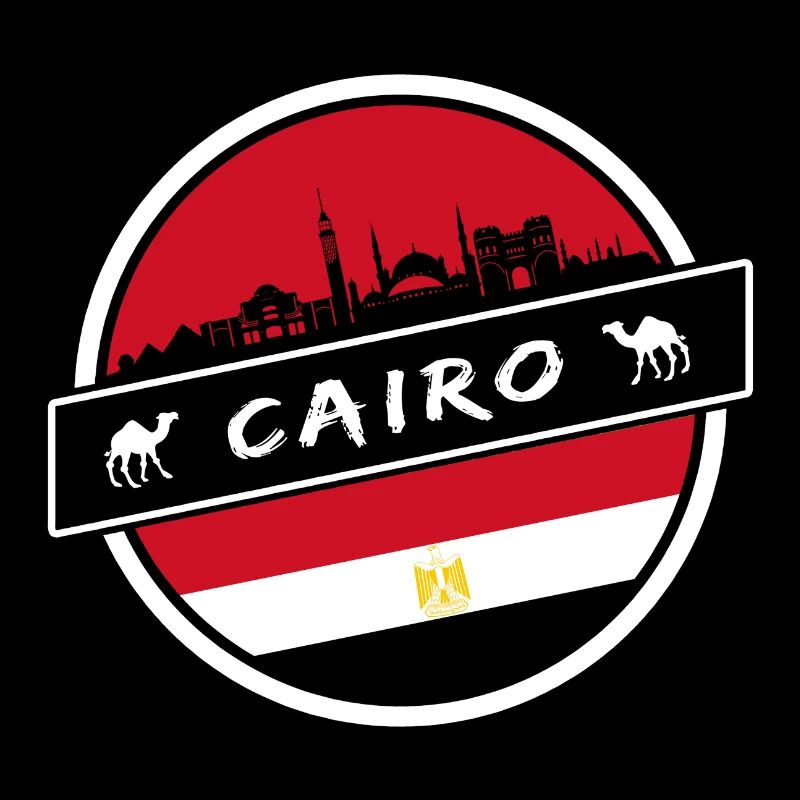 Conception du Caire en Egypte avec drapeau