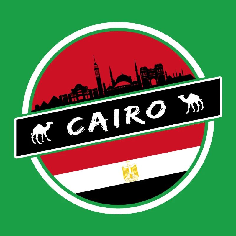 Conception du Caire en Egypte avec drapeau