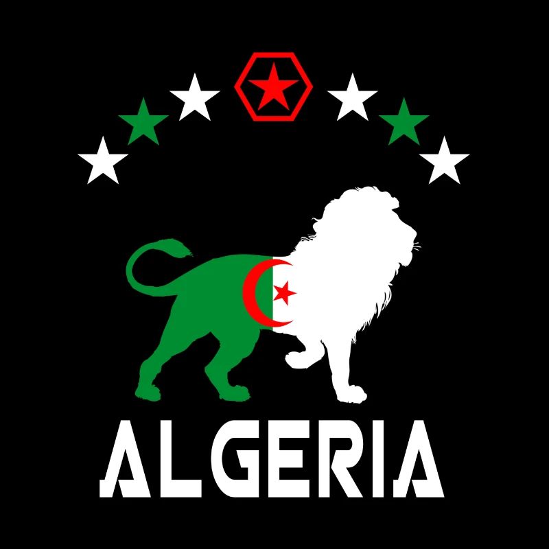 Algérie Lion Drapeau design / Cadeau