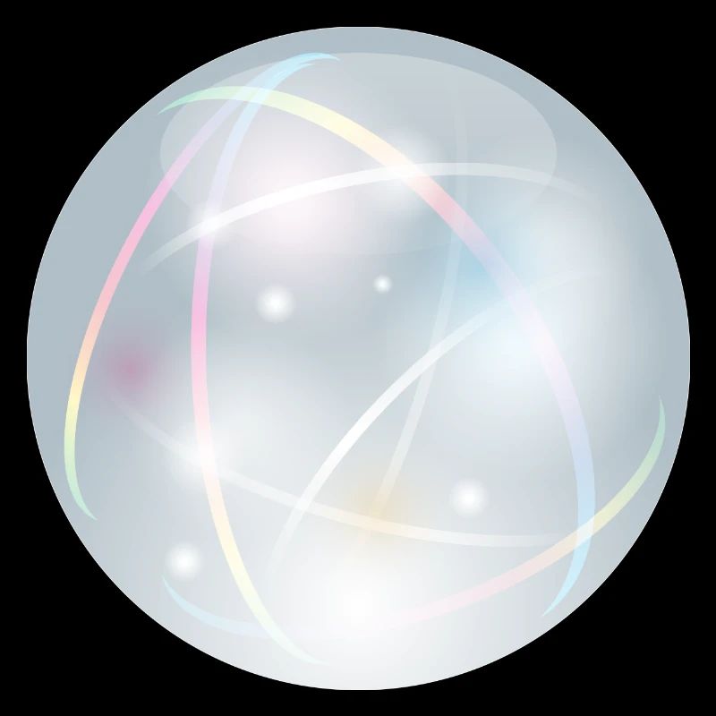 Crystal ball with delicate light reflections in pastel