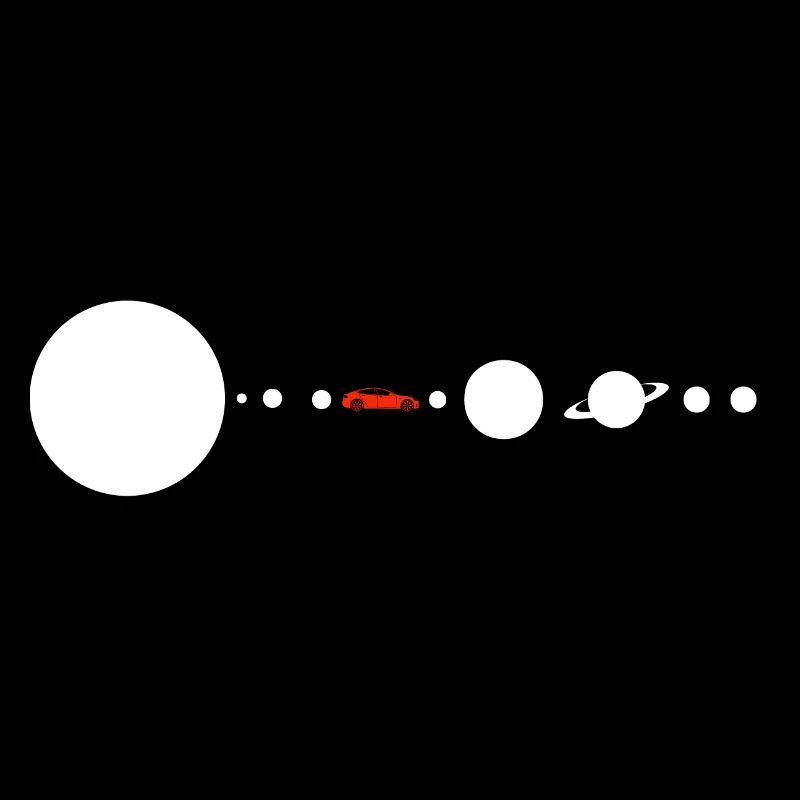Tesla dans le système solaire spatial SpaceX
