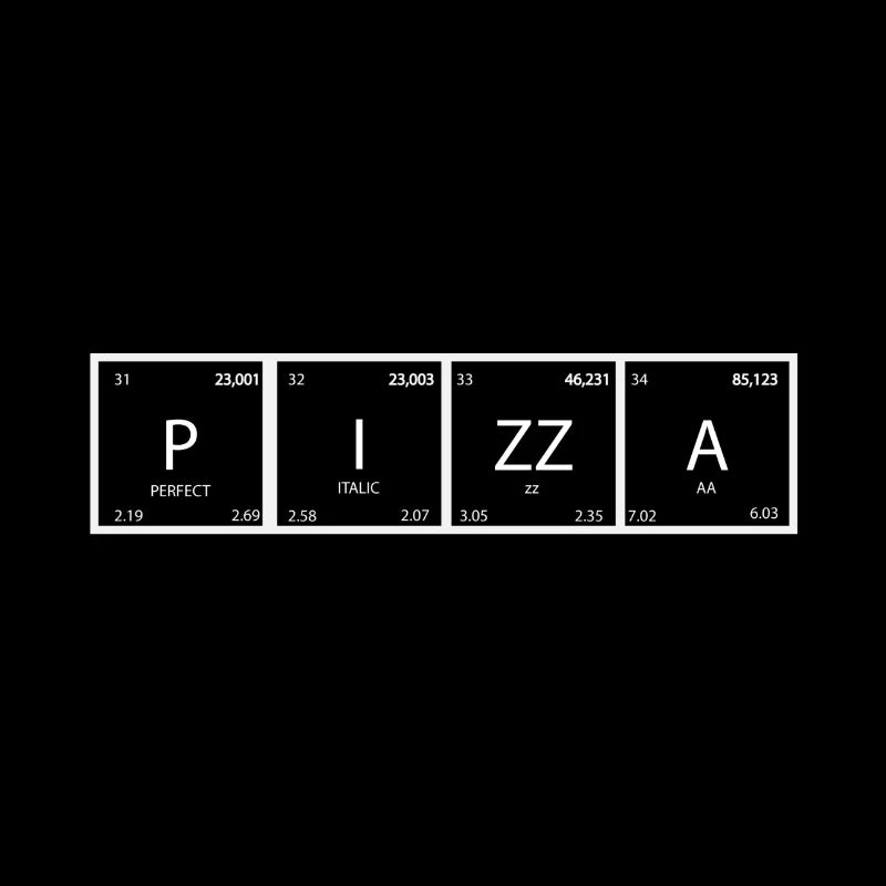 Graphique pizza – Faute de frappe dans le style du tableau périodique