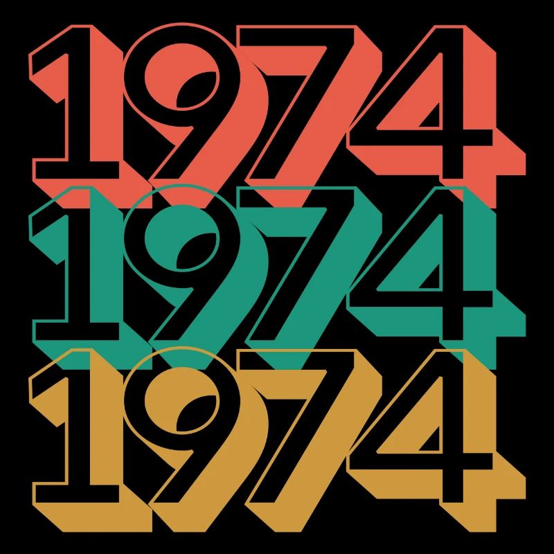 Retro 1974 Color Block Pattern