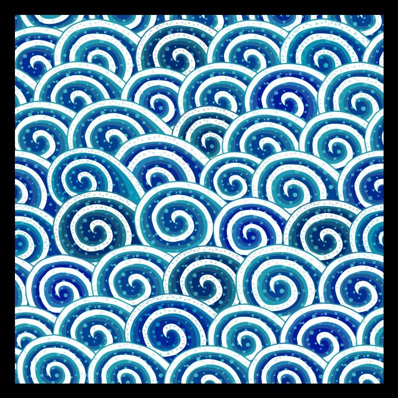 Expressive wave pattern in blue