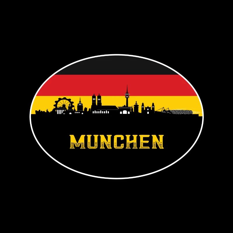 Munich Germany Flag Skyline München Deutsche