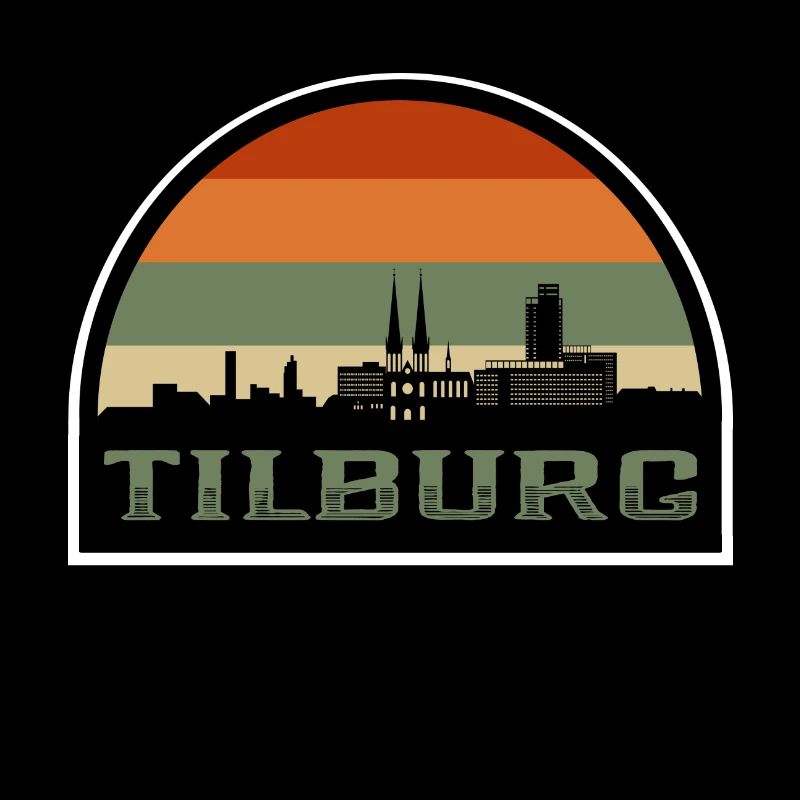 Tilburg Pays-Bas Skyline Silhouette Drapeau néerlandais