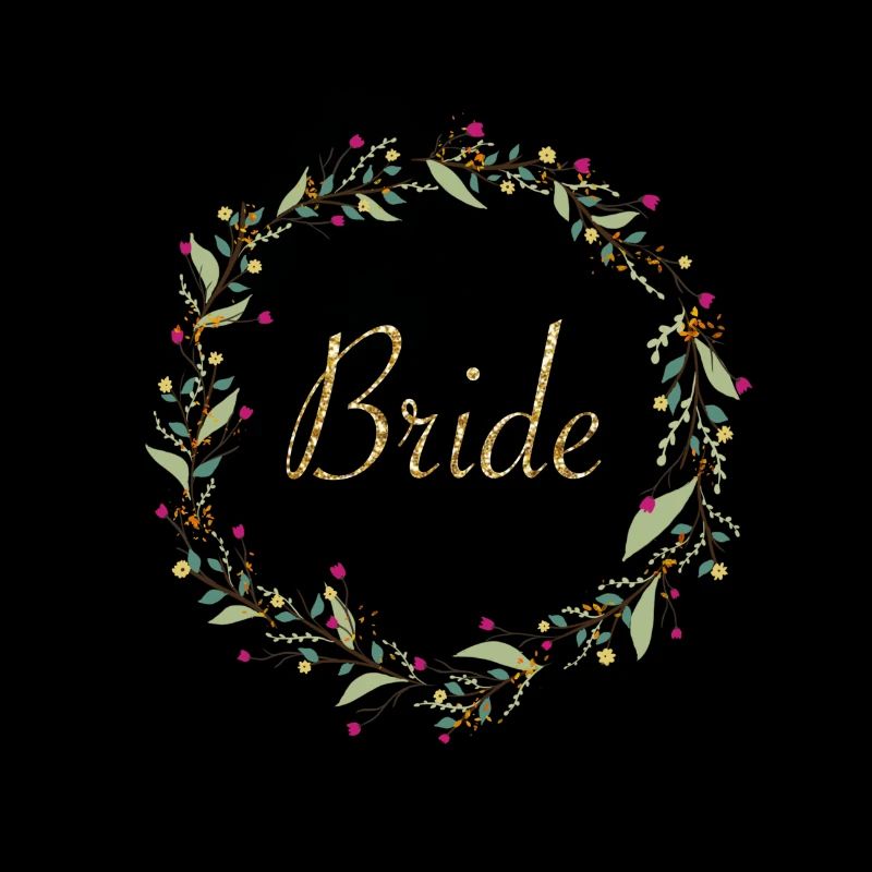 Gold glitter bridal wreath