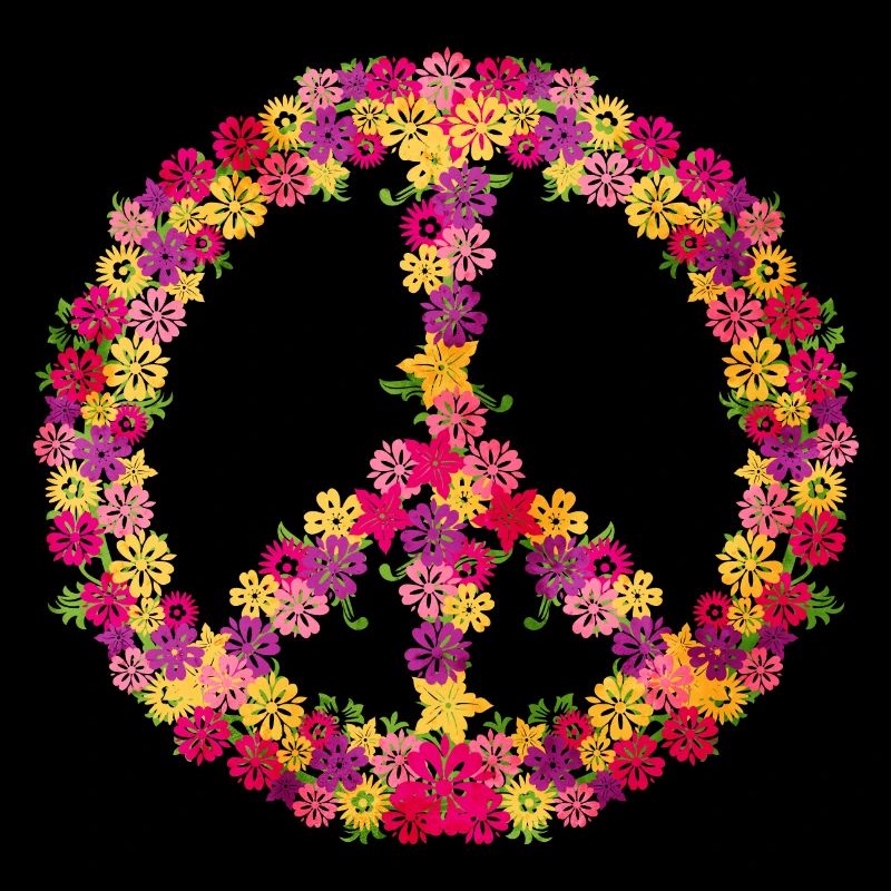 Flower-Power Friedenssymbol Retro-Vibes