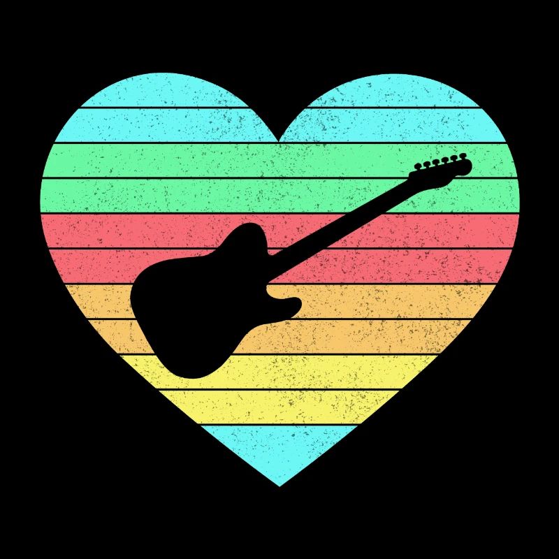 Gitarren Herz Design mit Regenbogen / Geschenk