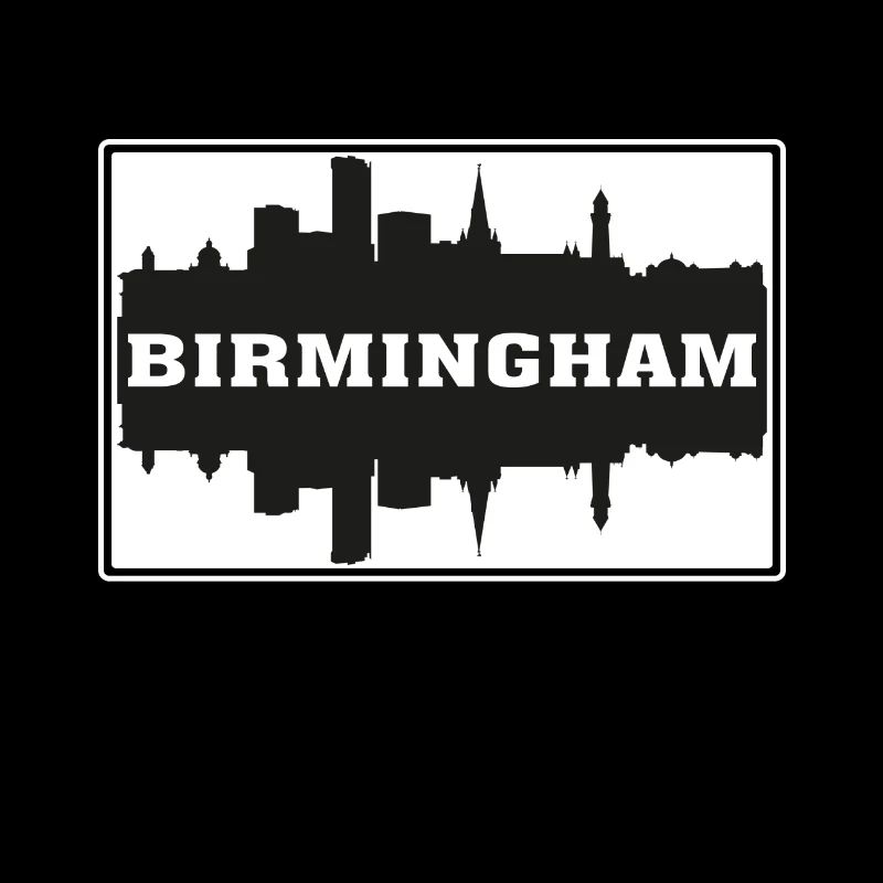 Birmingham Angleterre Voyage Souvenir Skyline Silhoue