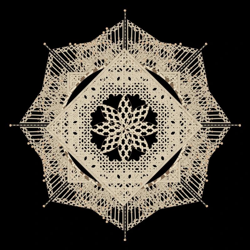 geometric macramé style flower pendant