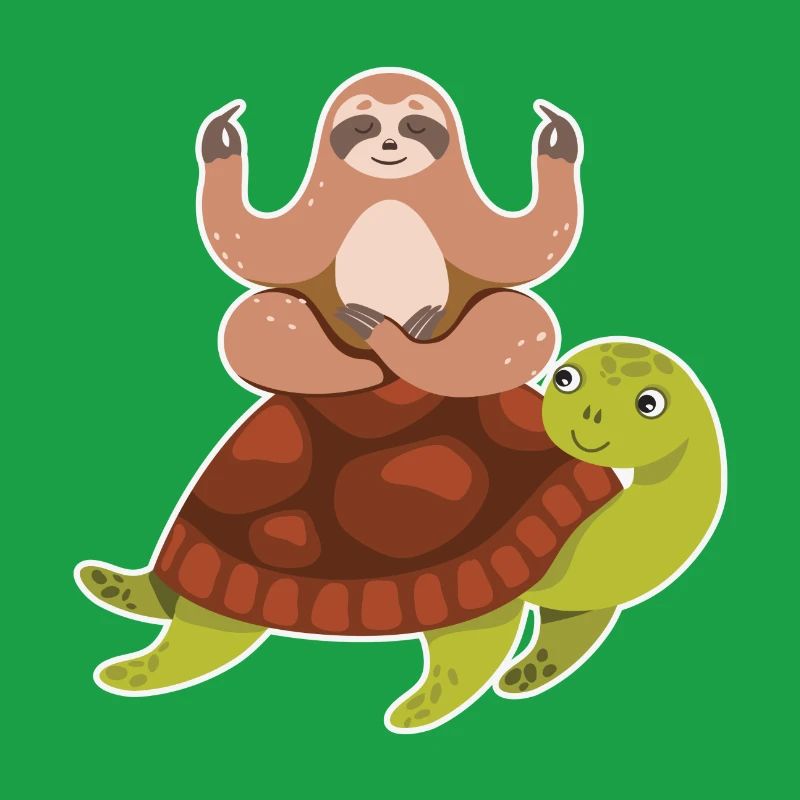 Sloth Riding Turtle Lazy Sloth Turtle