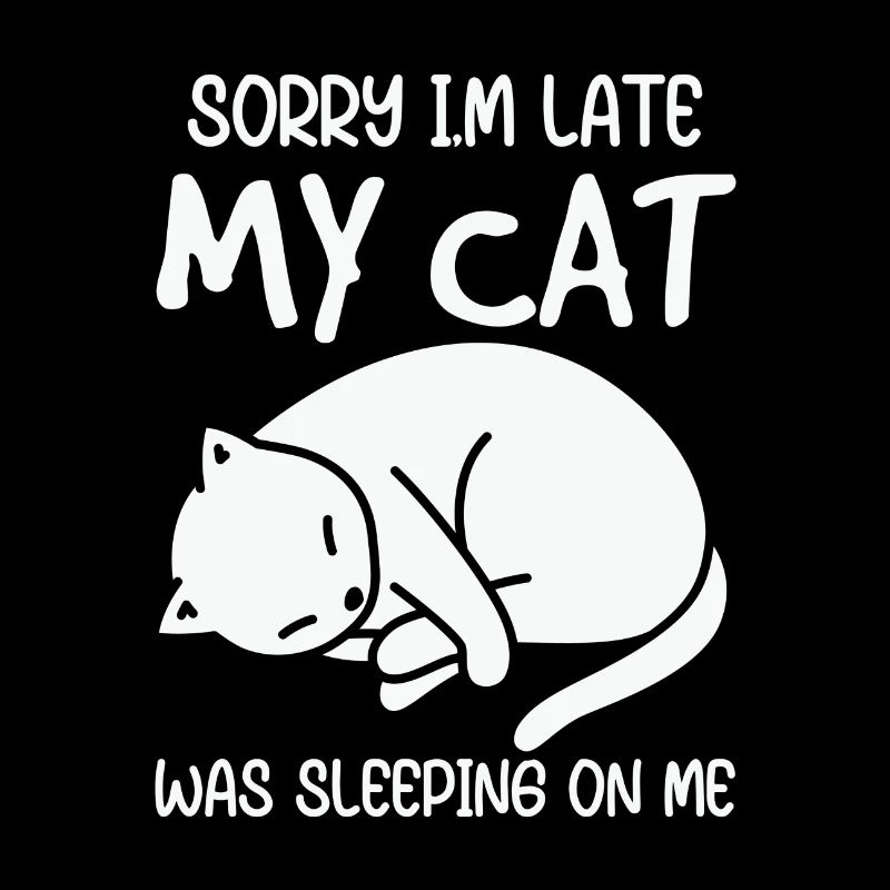 Désolé je suis en retard mon chat qui dort sur moi