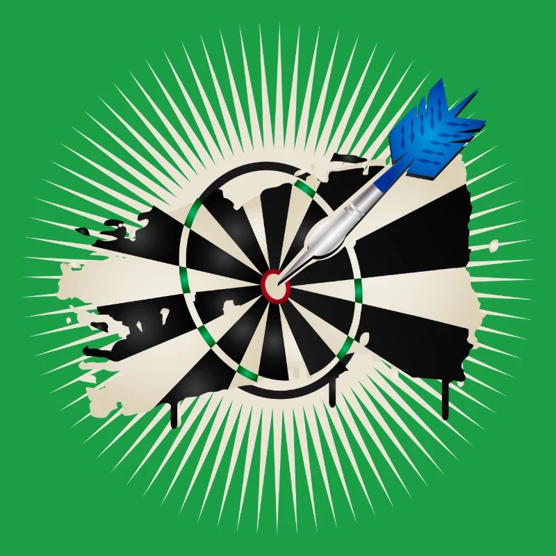 jeu de fléchettes radiant avec flèche de fléchette bleue