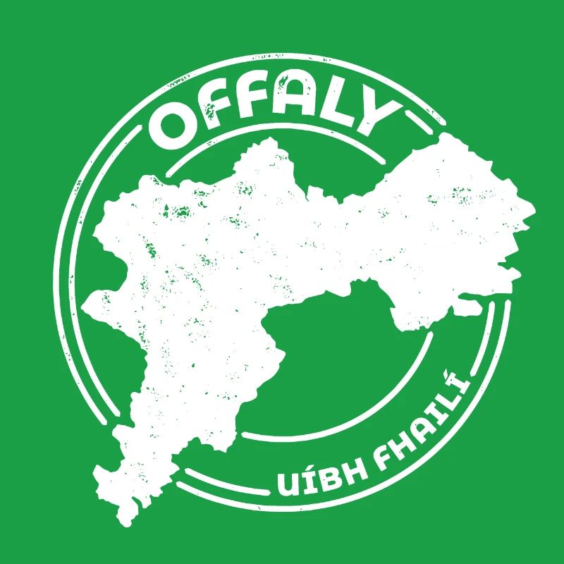 Offaly Irlande Comté | Timbre de contour de carte