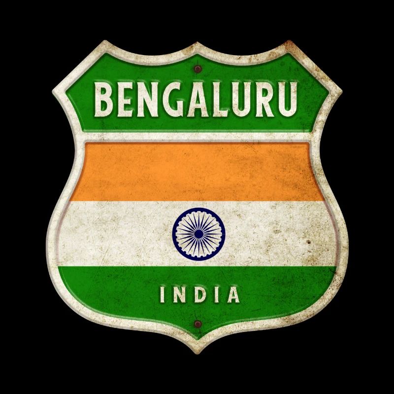 Bengaluru Inde Armoiries Drapeaux Design