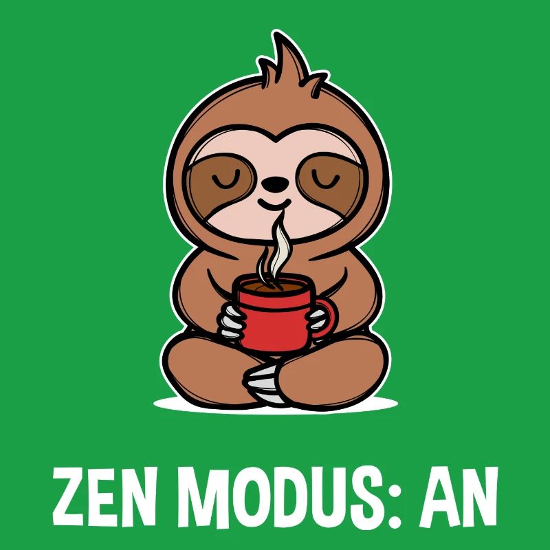 Faultier Spruch Koffein Kaffee Kaffeetrinker