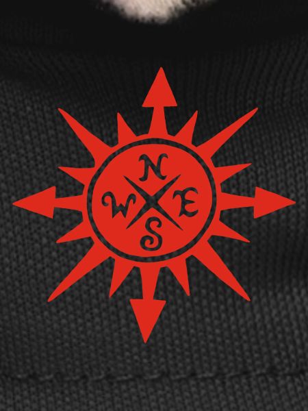 Red sun and compass